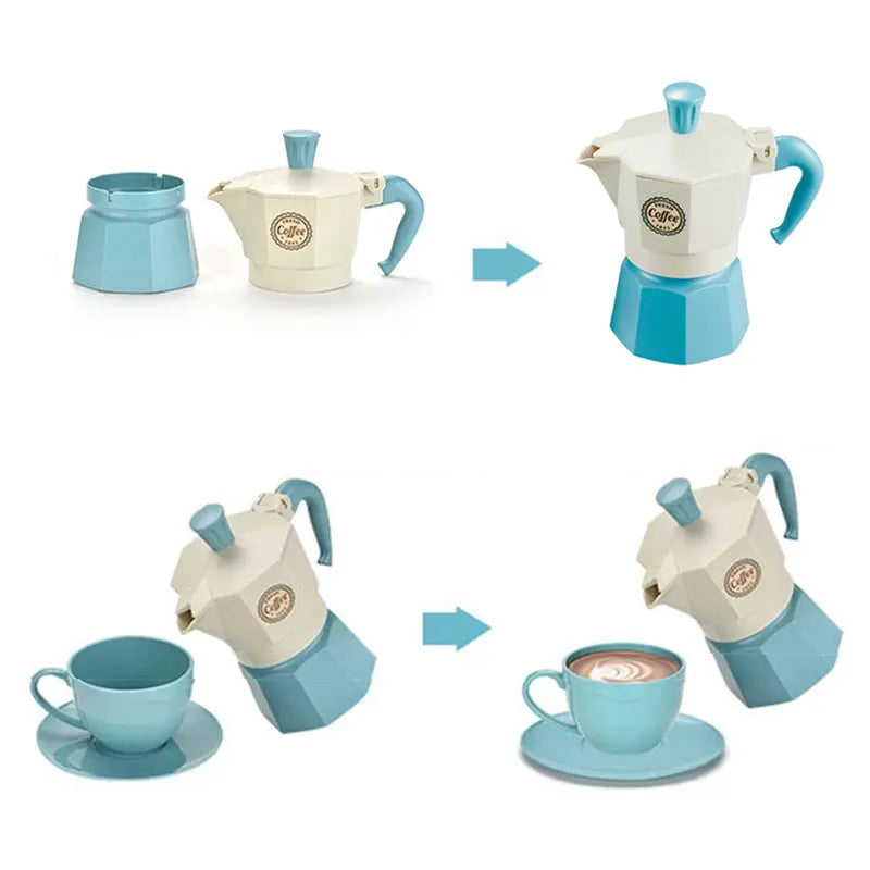 4/11PCS retend Play Simulation Coffee Set Tableware Play House/Outdoor Kitchen DIY Afternoon Tea Game Toy For Children Kids Gift Leedoar