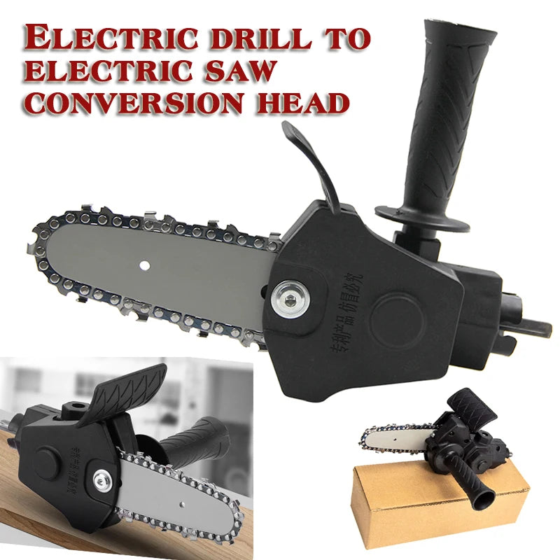 4/6-inch household mini electric drill to electric saw converter logging saw garden saw electric chain saw conversion head tool Leedoar