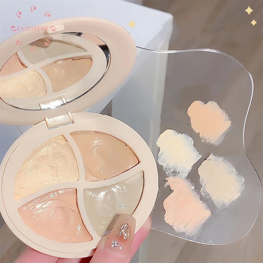 4 Colors Makeup Concealer Palette Waterproof Moisturizing Face Contour Bronzer Make Up Face Foundation Cream Concealer Leedoar