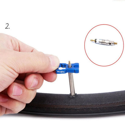 4 IN 1 Portable Repair Bicycle Valve Tools Valve Core Wrench MTB Road Bike Disassembly Installation Tool Removal Parts Blue Leedoar