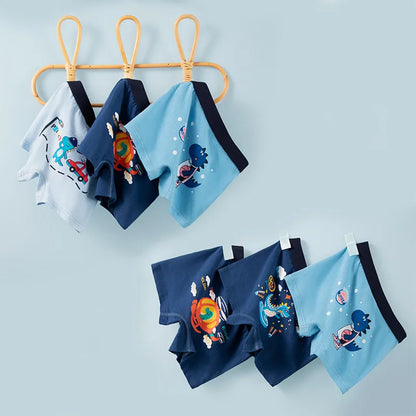 4 Pcs/Lot Children's Underwear Boys Panties Underpants Dinosaurs Helicopters Cars Cotton Breathable Kids Shorts Boy Boxer Briefs Leedoar