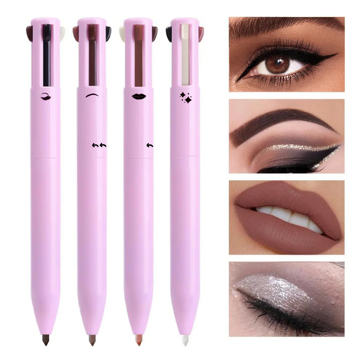 4-in-1 multi-functional lip liner, eyeliner and eyebrow pencil 4-color set Leedoar