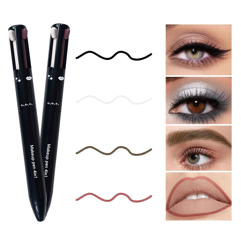 4-in-1 multi-functional lip liner, eyeliner and eyebrow pencil 4-color set Leedoar