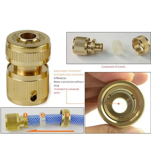 Conector rápido de agua de 4 vías, acoplamiento rápido de alta presión para lavadora de automóviles, adaptador de pistola de agua, juntas, accesorios de riego de jardín 