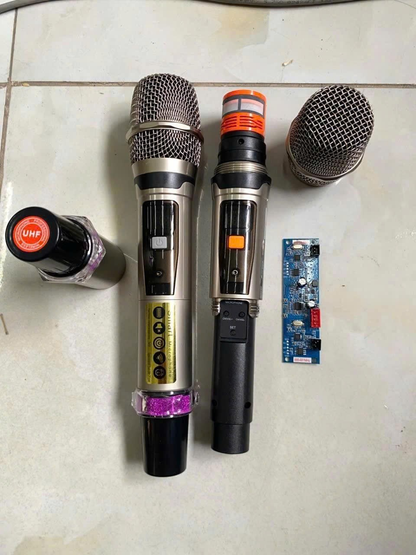 Micrófono inalámbrico de 2 canales UHF, micrófono de mano profesional para iglesias, espectáculos, karaoke, fiestas, reuniones, 50 metros, para cantar canciones