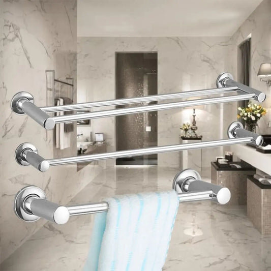 40/50cm Single/Double Bars Towel Rack Bathroom Bar Wall-Mounted Towel Shelf