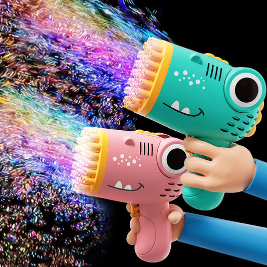 40 Hole Dinosaur Bubble Handheld Bubble Machine, Electric Bubble Gun, Outdoor Wedding Party Toy(without Bubble Water) Leedoar