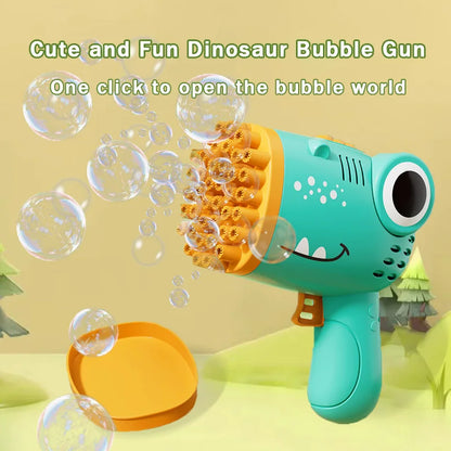 40 Hole Dinosaur Bubble Handheld Bubble Machine, Electric Bubble Gun, Outdoor Wedding Party Toy(without Bubble Water) Leedoar