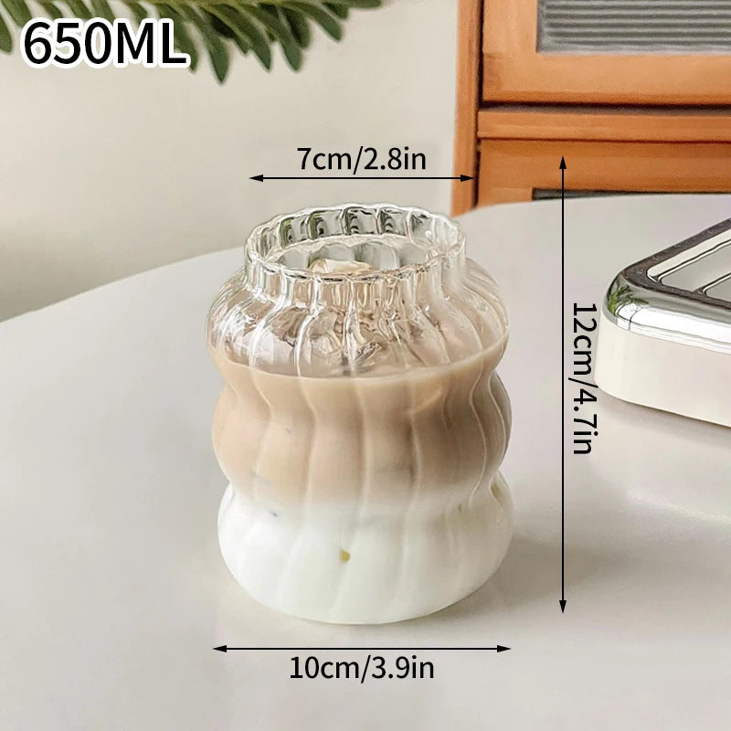 400ml Square Heat Resistant Coffee Glass Cup With Lid and Straw Transparent Milk Tea Juice Cup Coffee Mug For Home Bar Drinkware Leedoar