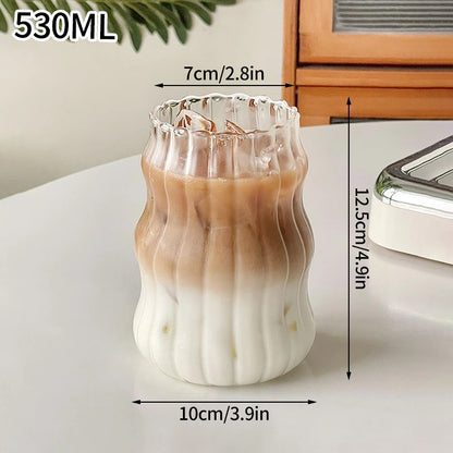 400ml Square Heat Resistant Coffee Glass Cup With Lid and Straw Transparent Milk Tea Juice Cup Coffee Mug For Home Bar Drinkware Leedoar