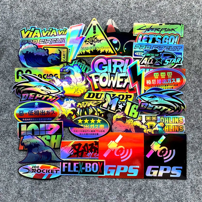 40PCS/Lot Random Motorcycle Stickers Decals Car Bike Helmet Tank Racing Sponsor Logo For Honda Yamaha Kawasaki Suzuki KTM BMW Leedoar