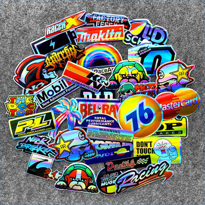 40PCS/Lot Random Motorcycle Stickers Decals Car Bike Helmet Tank Racing Sponsor Logo For Honda Yamaha Kawasaki Suzuki KTM BMW Leedoar