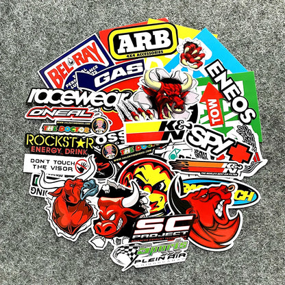 40PCS/Lot Random Motorcycle Stickers Decals Car Bike Helmet Tank Racing Sponsor Logo For Honda Yamaha Kawasaki Suzuki KTM BMW Leedoar