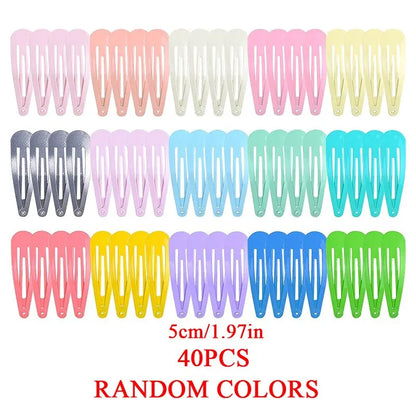 40Pcs Grampos de cabelo para meninas, grampos de cabelo com gotejamento de cores doces, grampos de cabelo de princesa, grampos de cabelo coreanos, acessórios de cabelo para meninas 