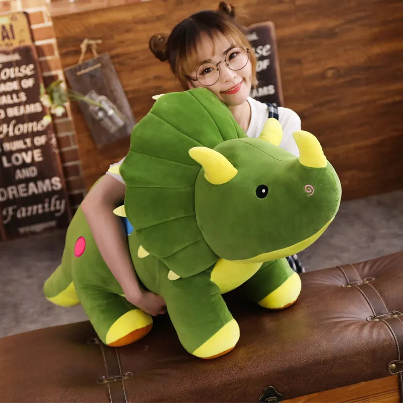 40cm Creative Big Plush Soft Triceratops Stegosaurus Plush Toy Dinosaur Doll Stuffed Toy Kids Dinosaurs Toy Birthday Gifts Leedoar