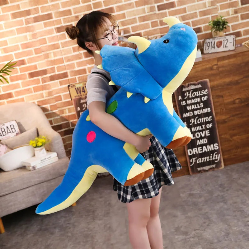 40cm Creative Big Plush Soft Triceratops Stegosaurus Plush Toy Dinosaur Doll Stuffed Toy Kids Dinosaurs Toy Birthday Gifts Leedoar