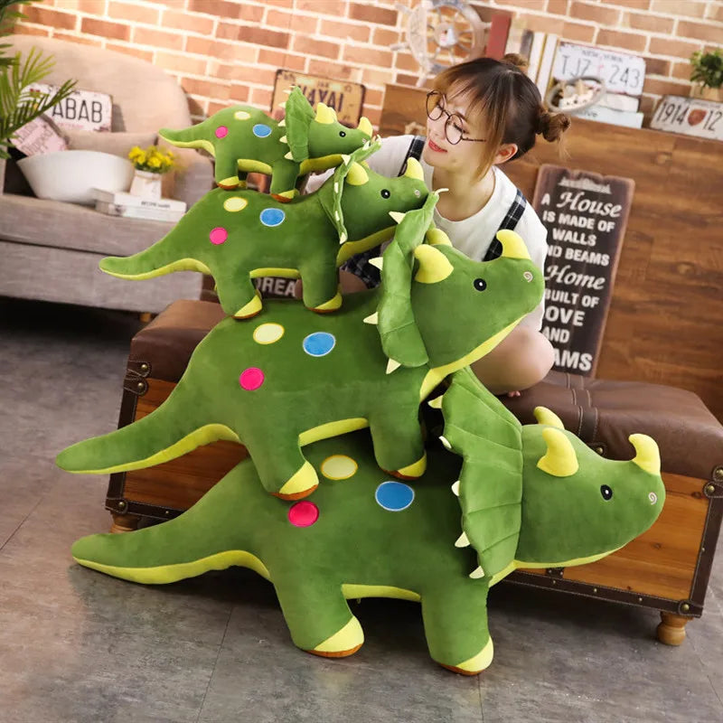 40cm Creative Big Plush Soft Triceratops Stegosaurus Plush Toy Dinosaur Doll Stuffed Toy Kids Dinosaurs Toy Birthday Gifts Leedoar