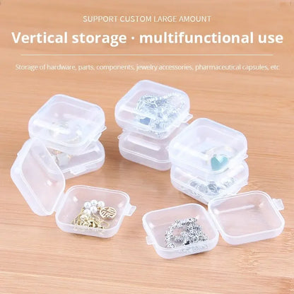 40pcs/set Mini Clear Plastic Storage Box Jewelry Storage Case Transparent Storage Organizer Multifunctional Portable Storages Leedoar