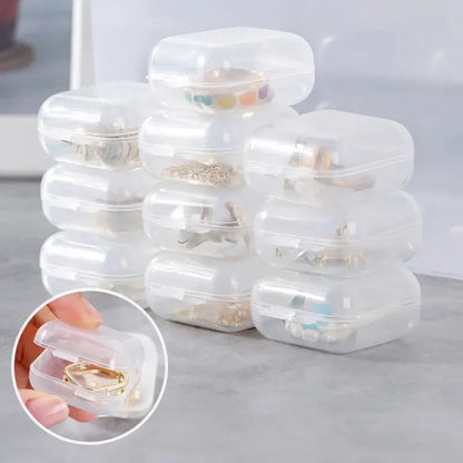 40pcs/set Mini Clear Plastic Storage Box Jewelry Storage Case Transparent Storage Organizer Multifunctional Portable Storages Leedoar