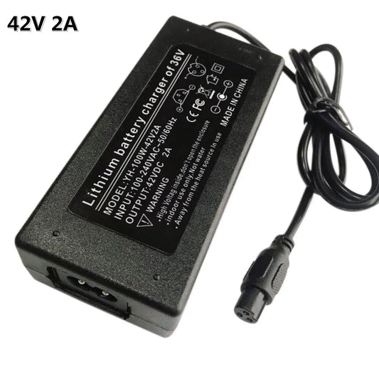 Cargador de batería de litio universal de 42 V y 2 A para patinete eléctrico autoequilibrado de 36 V, adaptador de fuente de alimentación de CA de 100-240 V para UE y EE. UU. 