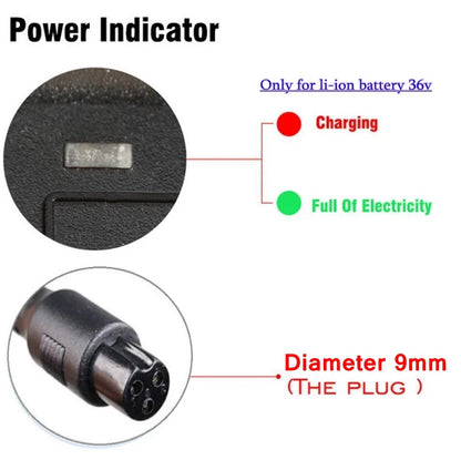 Carregador de bateria de lítio universal 42V 2A para scooter de autoequilíbrio Hoverboard 36V 100-240V AC Adaptador de fonte de alimentação UE EUA 