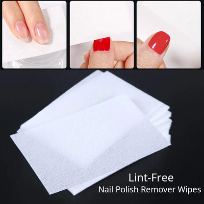 450pcs Lint-Free Nail Polish Remover Wipes Cotton Wipes Manicure Cleaner UV Gel Nail Polish Removal Pads Papers Cleansing Tools Leedoar