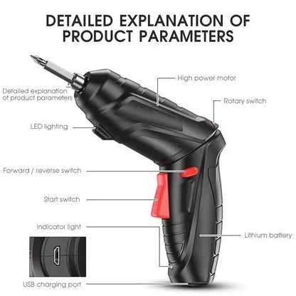 47 PCS 3.6V Electric Screwdriver Set 1800mAh Battery Powered Portable Cordless Electric Screwdriver Household Maintenance