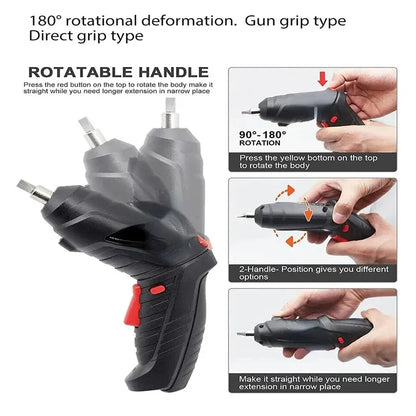 47 PCS 3.6V Electric Screwdriver Set 1800mAh Battery Powered Portable Cordless Electric Screwdriver Household Maintenance