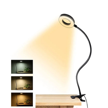 48 LEDs Clip on Desk Lamp 360°Flexible Gooseneck Reading Table Light Eye-Caring USB Clamp Books Night Light Study Read Light Leedoar