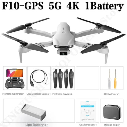 4DRC F10 Drone GPS 4K HD Câmera Dupla Grande Angular 5G WIFI Fpv Quadcopter Motor Brushless Dobrável Evitação de Obstáculos Aéreo UAV 