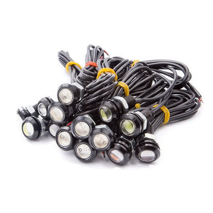 4PCS 18MM Motorcycle LED Eagle Eye Driving Lights Super Bright DRL Daytime Running Lights Fog Lamp Reversing Stop Signal Light Leedoar