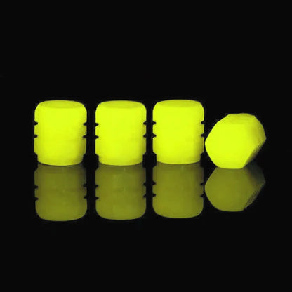 4PCS/8PCS Fluorescent tire valve caps Night Glowing Car Motorcycle Bicycle Wheel Styling Tyre Hub Luminous Cap Decor Leedoar