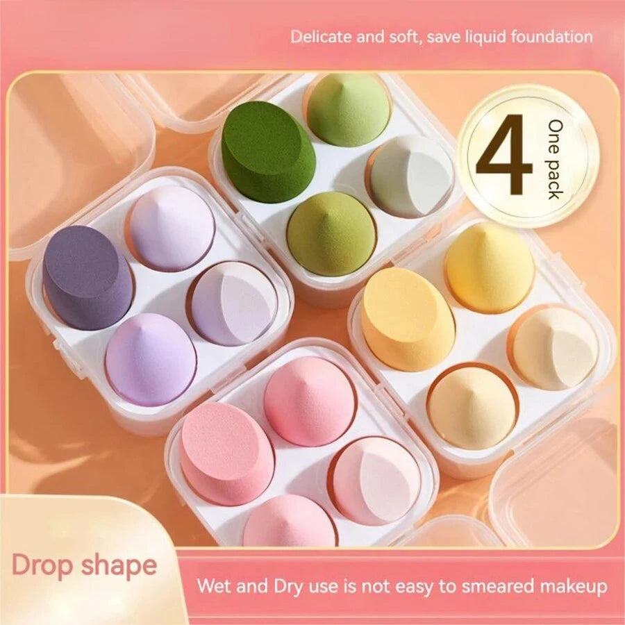 4PCS Beauty Eggs Set Seamless Smudging More Hygienic Prevents Bacteria Buildup Create A Flawless Makeup Look Beauty Egg Case Leedoar