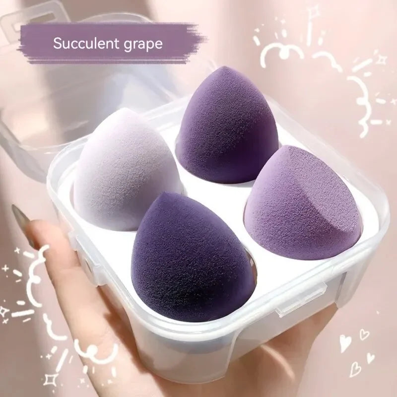 4PCS Beauty Eggs Set Seamless Smudging More Hygienic Prevents Bacteria Buildup Create A Flawless Makeup Look Beauty Egg Case Leedoar