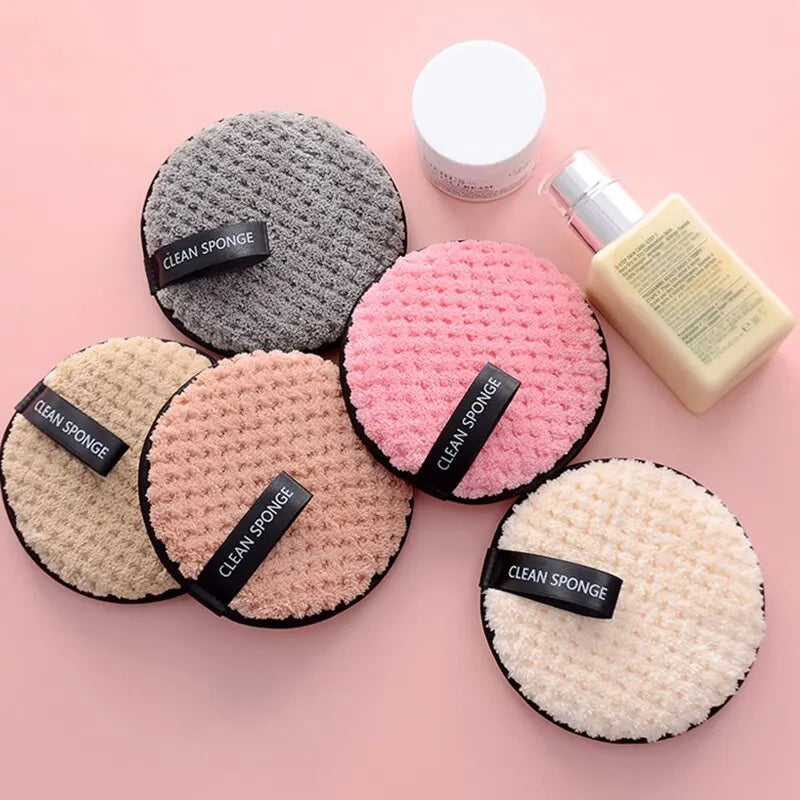 4PCS Makeup Remover Microfiber Cotton Pad Cosmetics Washable Makeup Towel Cleaning Sponge Skin Care Tool Makeup Remover and Faci Leedoar