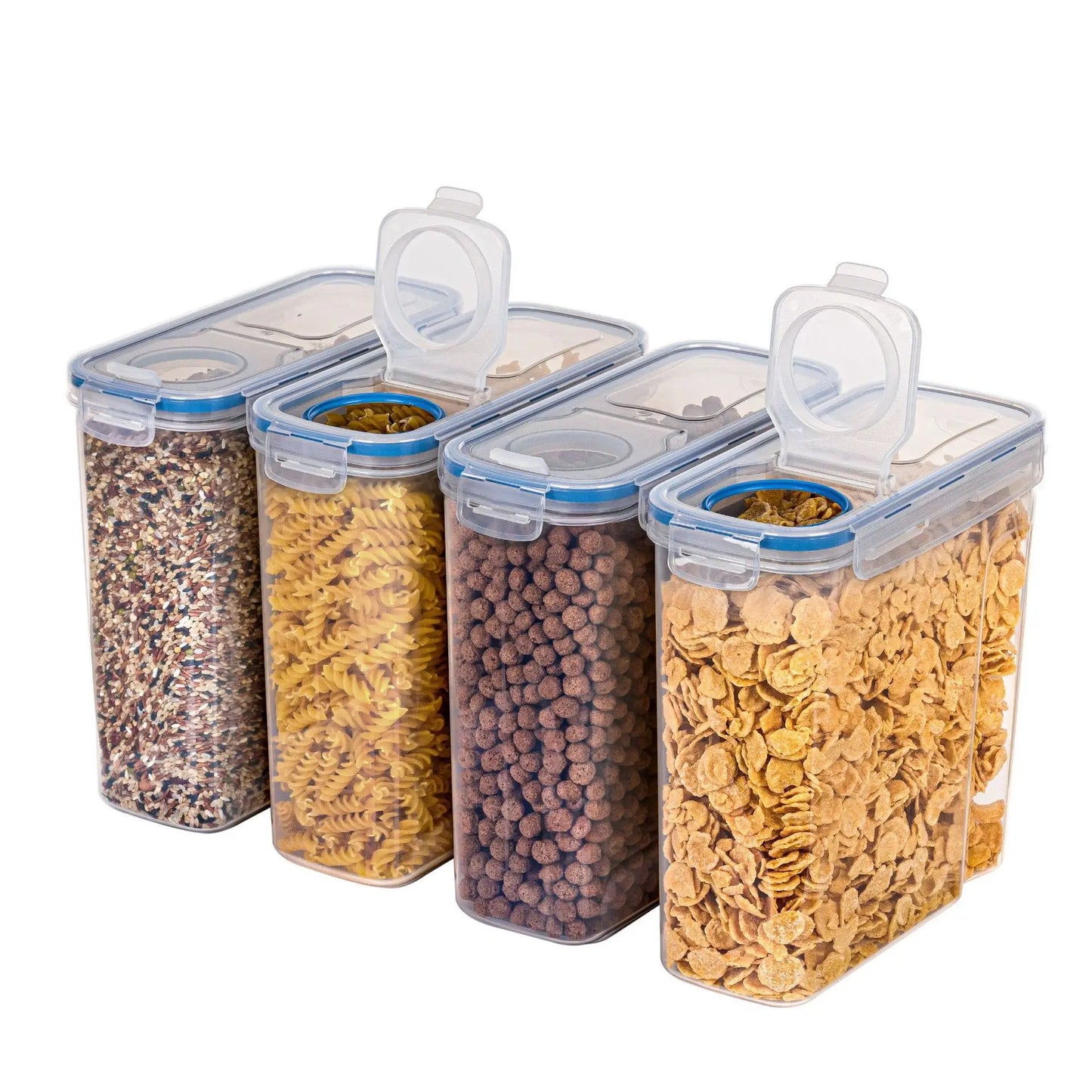 4PCS/Set Plastic Airtight Food Containers 4L/2.5L Capacity Suitable for Cereal Snacks and Sugar Storage Transparent Sealed Tank