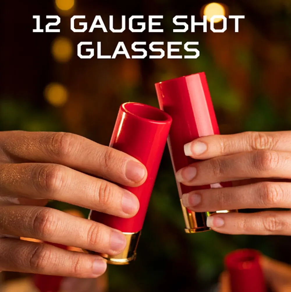 4Pcs/Set Plastic 12 Gauge Shell Shotgun Shot Glasses Drinking Cup for Hunting Shooting,Bar Glasses Gift Drinking Cup Set for Men Leedoar