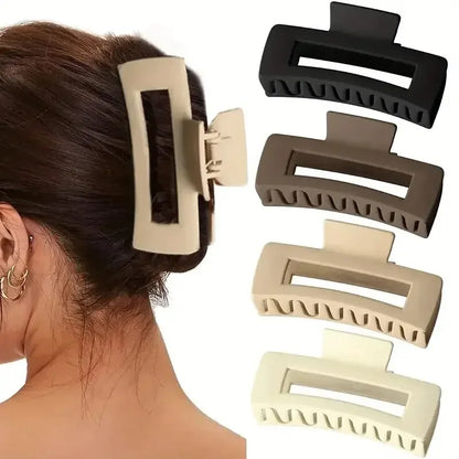 Juego de 4 pinzas para el pelo para mujer y niña, color café y negro, antideslizantes, con forma de cangrejo, accesorios para el cabello de moda, regalos 