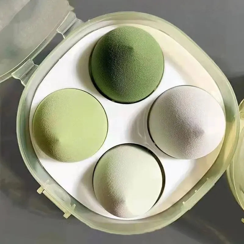 4pcs Beauty Egg Makeup Sponge Set Foundation Make Up Sponge With Egg Box Perfect For Face Cream Powder Leedoar