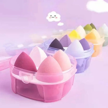 4pcs Beauty Egg Makeup Sponge Set Foundation Make Up Sponge With Egg Box Perfect For Face Cream Powder Leedoar