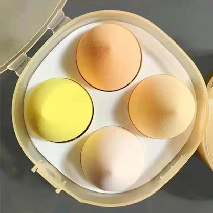 4pcs Beauty Egg Makeup Sponge Set Foundation Make Up Sponge With Egg Box Perfect For Face Cream Powder Leedoar