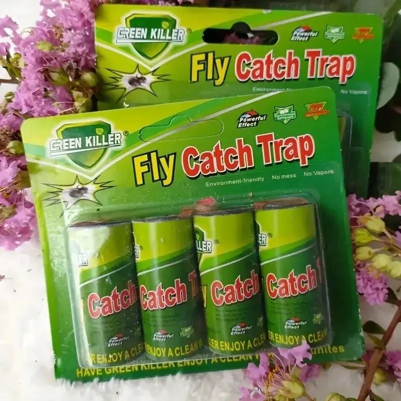 4pcs Sticky Fly Strip Fly Catcher Easy Fly Trap Tape Fruit Fly Traps For Home Indoor Outdoor Sticky Fly Paper Sticky Fly Ribbon Leedoar