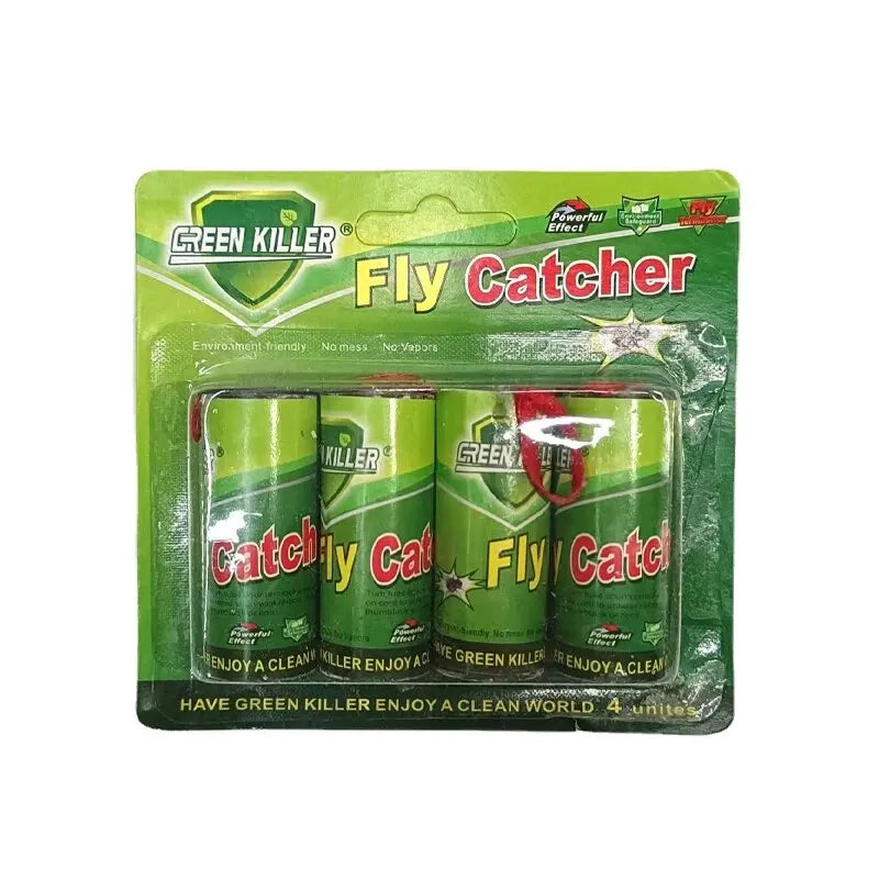 4pcs Sticky Fly Strip Fly Catcher Easy Fly Trap Tape Fruit Fly Traps For Home Indoor Outdoor Sticky Fly Paper Sticky Fly Ribbon Leedoar