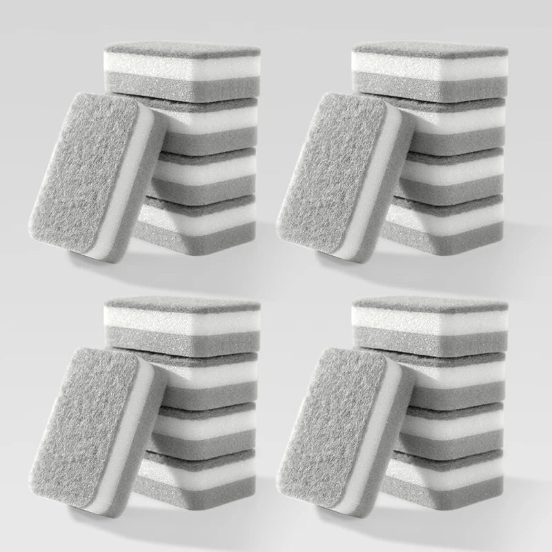 5/10/20pcs Double-sided Cleaning Sponges Pan Pot Dish-Washing Sponges Household Scouring Pad Kit Tools Kitchen Tableware Brush Leedoar