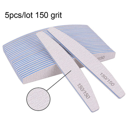 5/10Pcs Professional Nail File 100/180 Sandpaper Strong Thick Nail Files Sanding Half Moon Lime nail accessories and Tools Leedoar