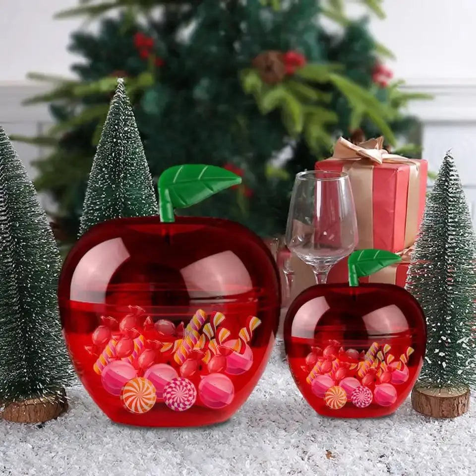 5/10Pcs Wedding Party Candy Box Snack Container Toy Apple Shape Shatterpoof Fruit-Shaed Candy Case Christmas Party Decoration Leedoar