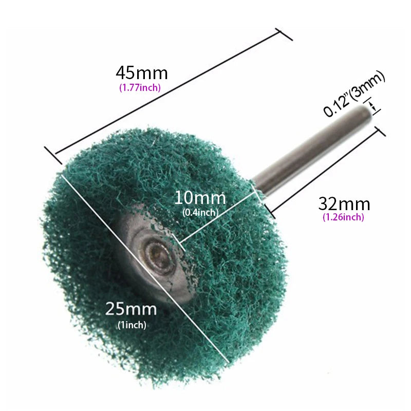 5-20pcs Mini Drill Abrasive Brush Nylon Buffing Polishing Wheel Dremel Rotary Hand Tool Accessories Set Rust Remover Leedoar