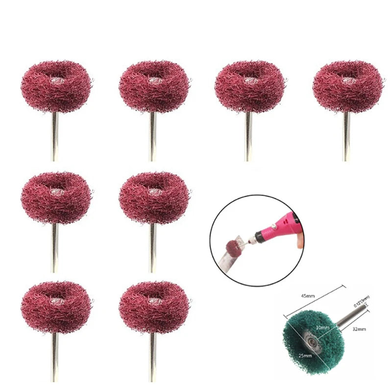 5-20pcs Mini Drill Abrasive Brush Nylon Buffing Polishing Wheel Dremel Rotary Hand Tool Accessories Set Rust Remover Leedoar