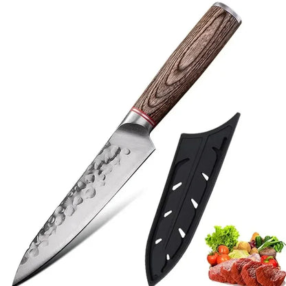 5.5inch Kitchen Knife Handmade Forged Knife Boning Knife Stainless Steel Fruit Knife Butcher Cleaver Knife Kitchen Supplies Leedoar