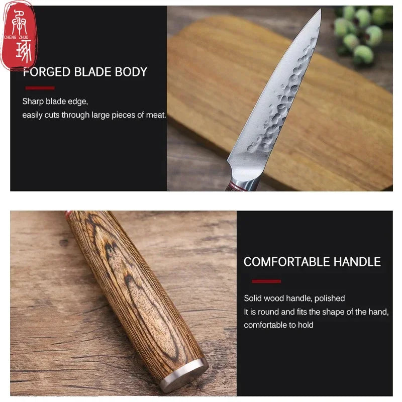 5.5inch Kitchen Knife Handmade Forged Knife Boning Knife Stainless Steel Fruit Knife Butcher Cleaver Knife Kitchen Supplies Leedoar